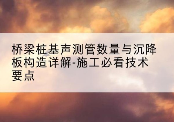 中站桩基需要预埋几根声测管？-桥梁桩基声测管数量与沉降板构造详解-施工必看技术要点